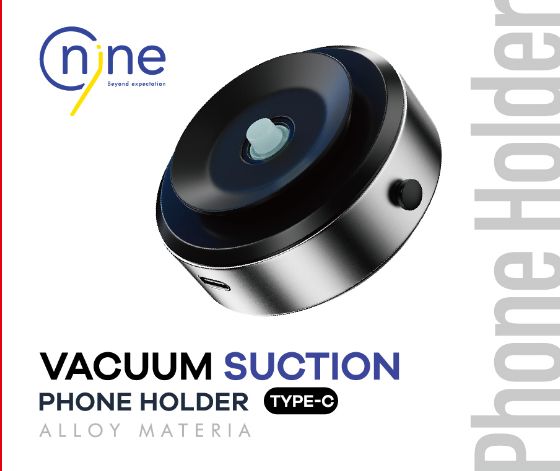 Nine Universe Vacuum Suction Telefoonhouder en Magsafe lader- Type-C - Magnetische Auto Telefoonstandaard