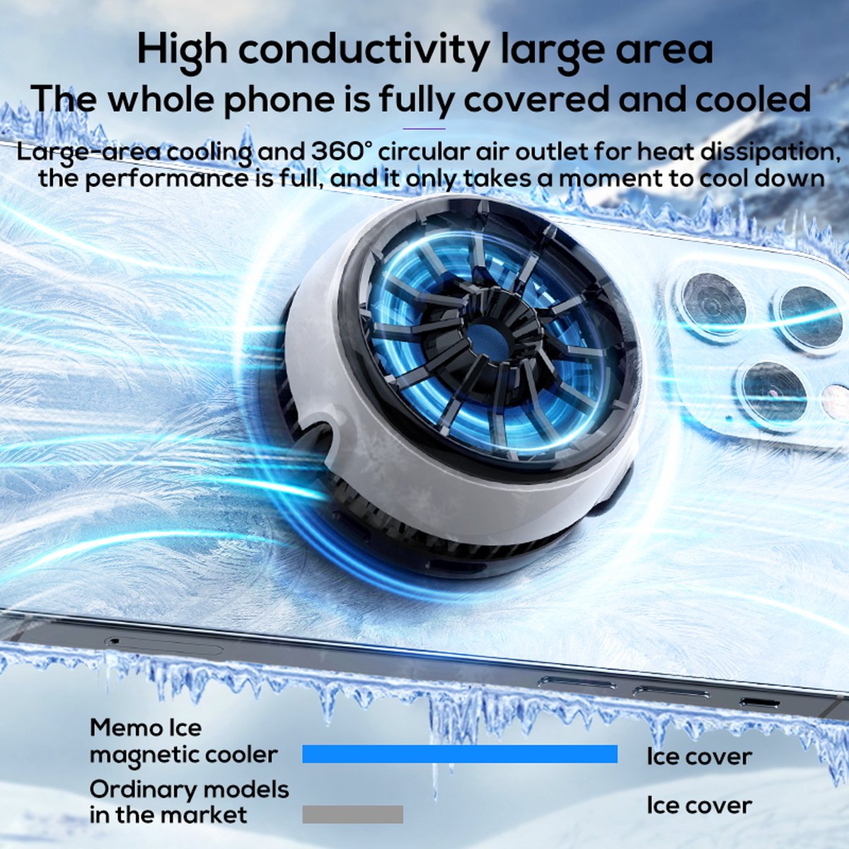 15W Magnetishe Draadloze Oplader met Koelventilator Cooling Fan Snelladen Fast charging & Overhittingsbescherming