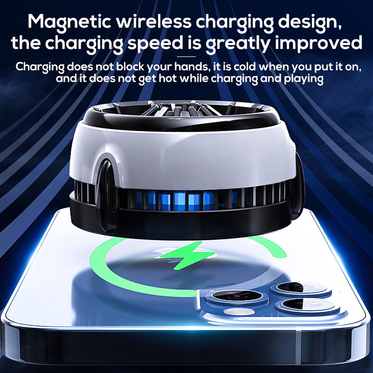 15W Magnetishe Draadloze Oplader met Koelventilator Cooling Fan Snelladen Fast charging & Overhittingsbescherming