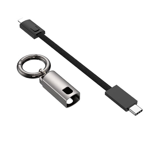 NINE Medallion Type-C naar Lightning Kabel – 30W Snelladen | Compact en Duurzaam Sleutelhanger Design – 15cm, Hoogwaardige Metalen Afwerking