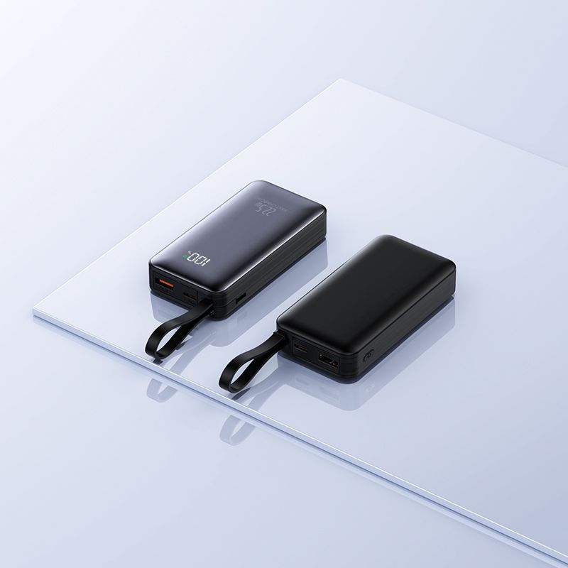 NINE Double Mini Powerbank 10.000mAh – 22.5W PD3.0 Snelladen | Ingebouwde Kabels: Lightning & USB-C