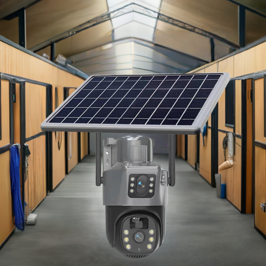 4G 360° Solar Beveiligingscamera – Full HD 4K, Nachtzicht, Bewegingsdetectie, Dual Lens, Geen WiFi Nodig, Zonnepaneel, SD & Cloud Opslag