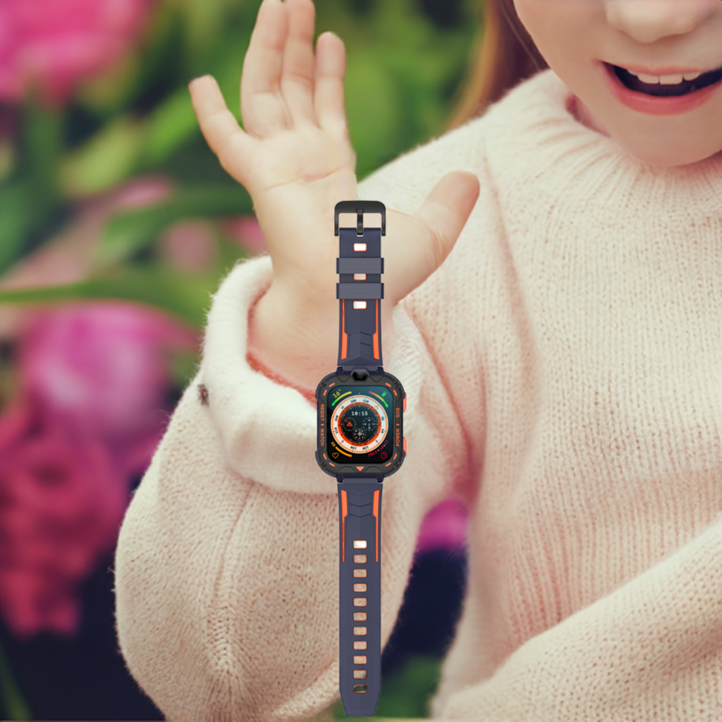 De Robuuste GPS 4G Smartwatch voor Kinderen – Video Bellen, Gebeld Worden, Nauwkeurige Locatiebepaling, Veilige Zones en SOS-functie met Simkaart