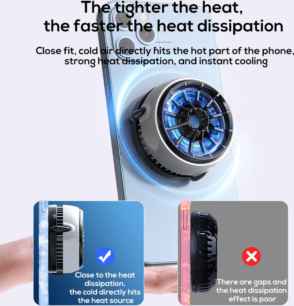15W Magnetishe Draadloze Oplader met Koelventilator Cooling Fan Snelladen Fast charging & Overhittingsbescherming